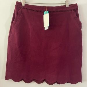 ✨NWT✨Skies are Blue Berenice Scallop hem skirt- Burgundy size XL